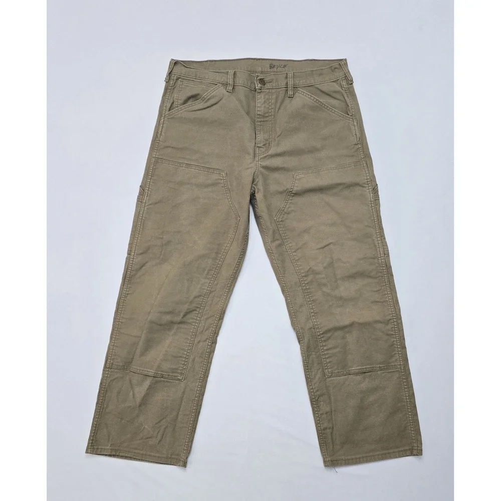 Levis Workwear Double Knee Carpenter Pants Tan Canvas Mens 38x30 Utility